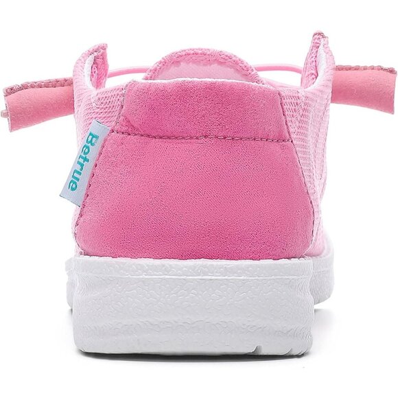 Women's Rose Red Casual Slip On Deck Canvas Loafers Sneakers Boot Shoes - Picture 4 of 7